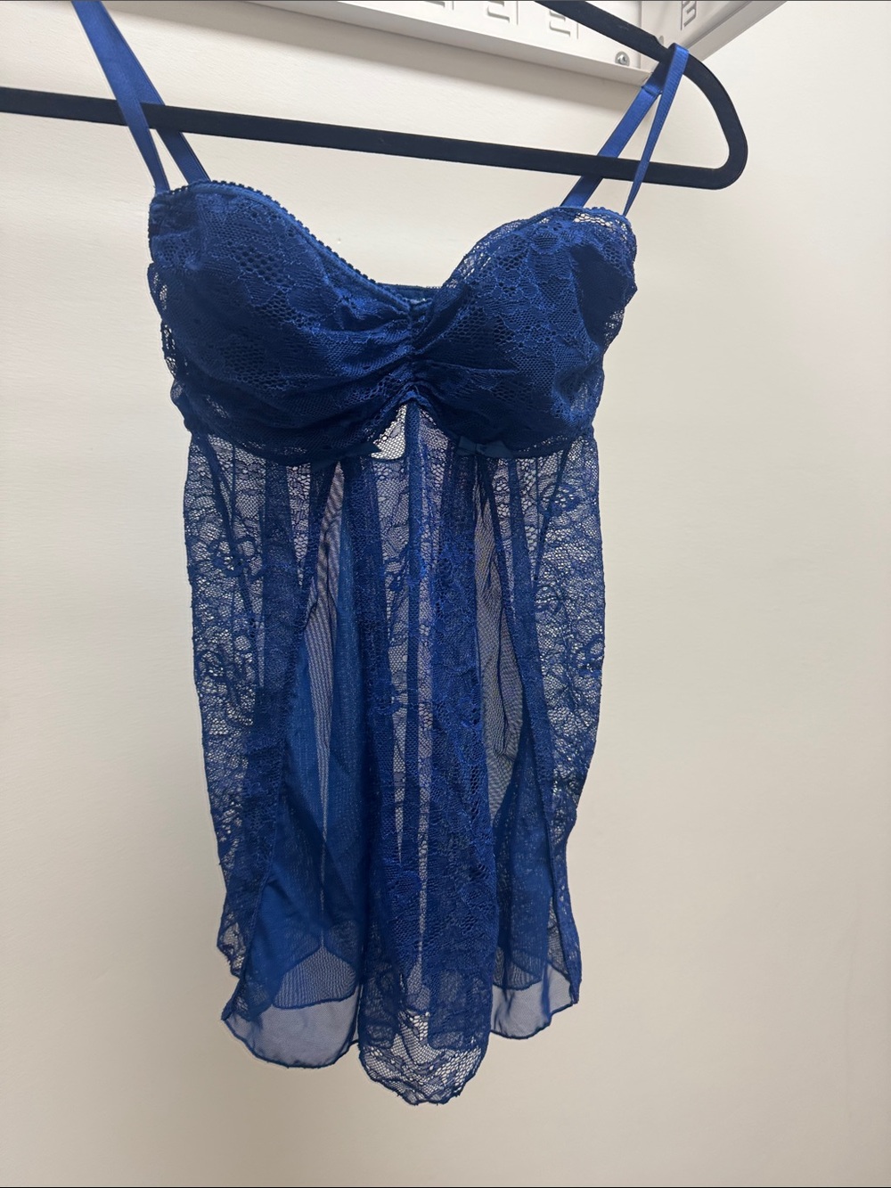 Victoria's Secret Royal Blue Lace Babydoll Chemise